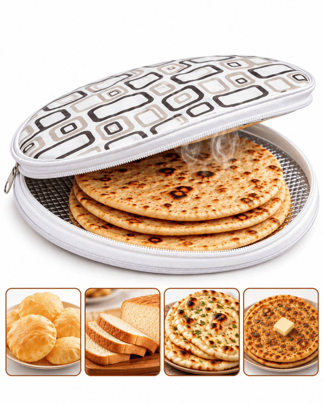 Insulated Roti Cover with Zipper